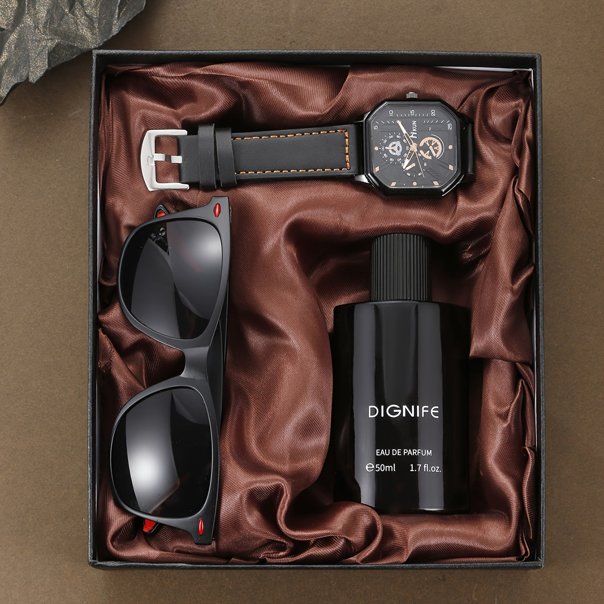 Lencensa Ensemble Cadeau Homme - Montre + Lunettes + Parfum
