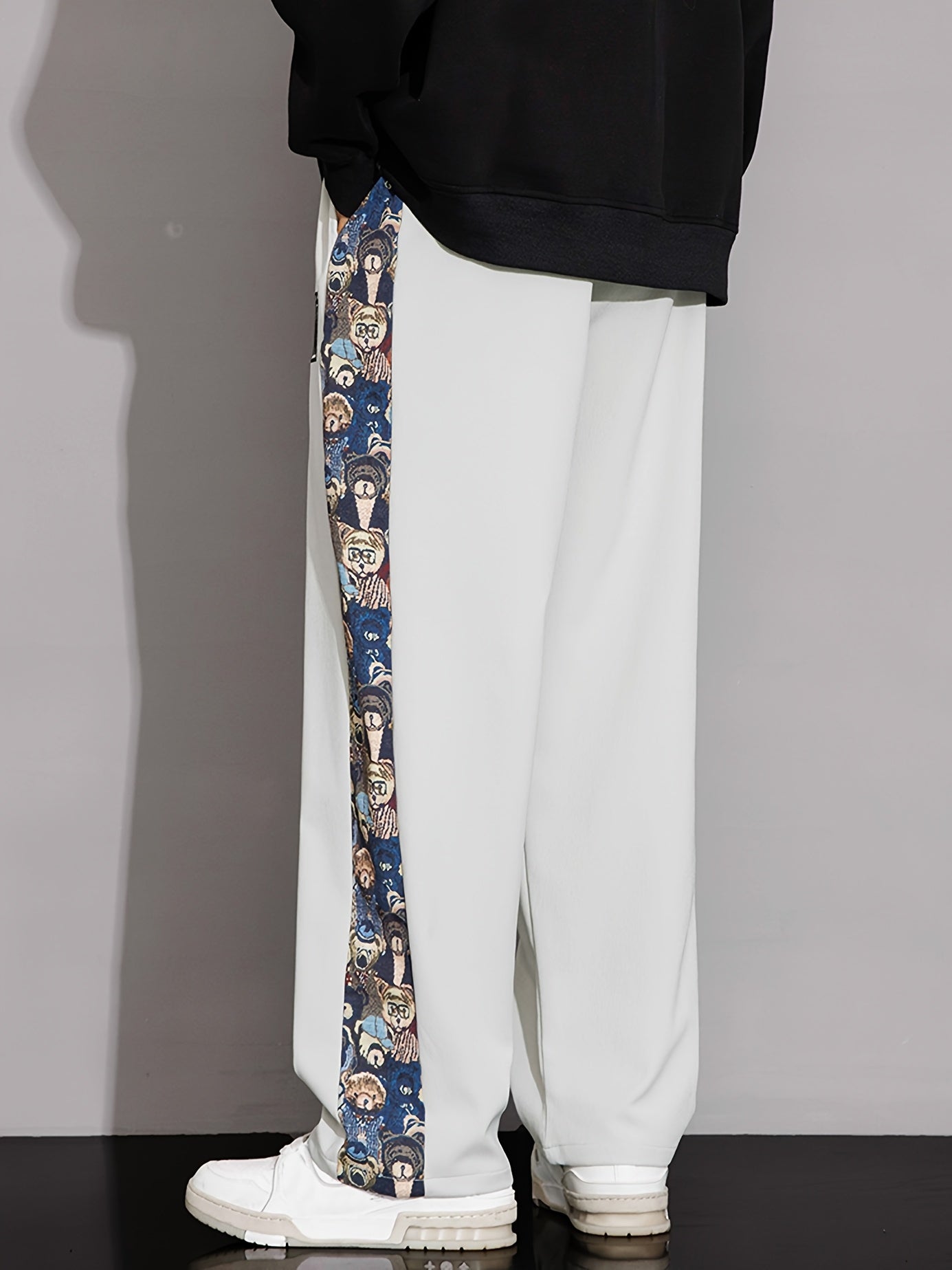 Pantalon Broderie Ours Lencensa - Coupe Large Casual Homme