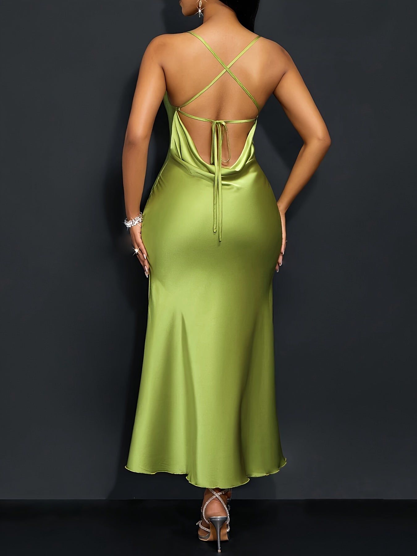 Robe de Soirée Lencensa - Dos Nu Lacé Col Bénitier Femme