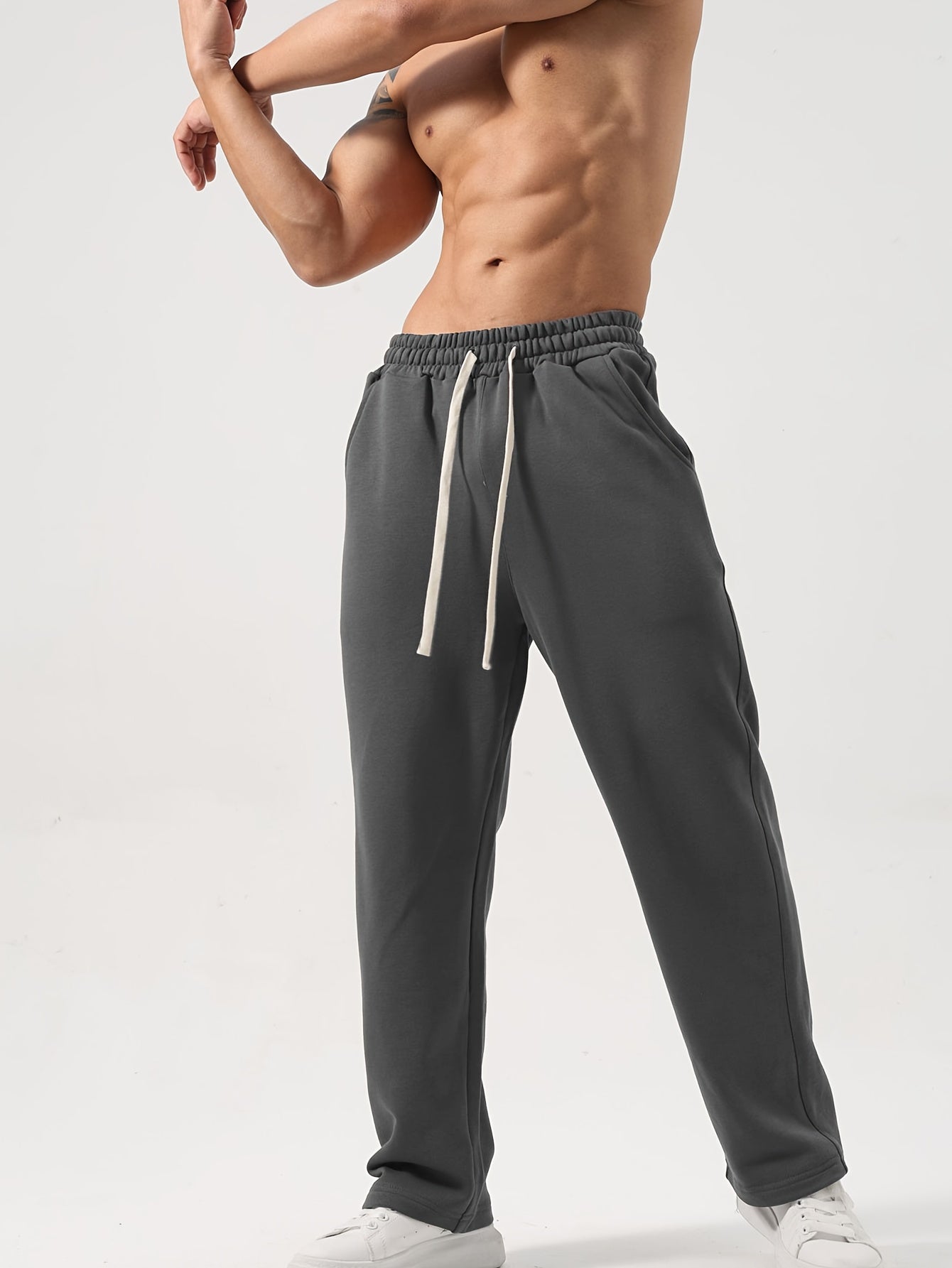 Lencensa - Pantalon Sport Homme Bleu Marine Coupe Droite