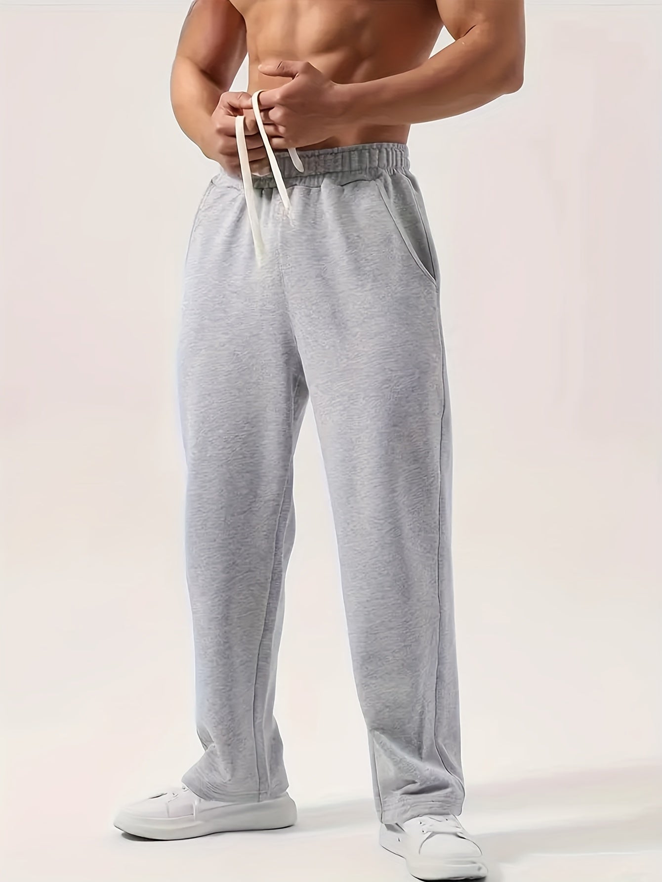 Lencensa - Pantalon Sport Homme Bleu Marine Coupe Droite