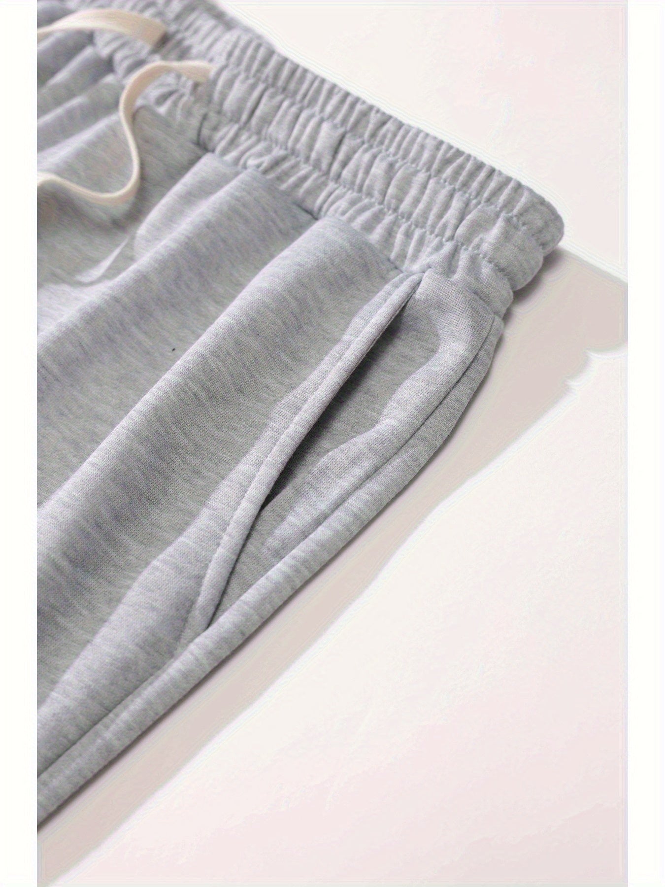 Lencensa - Jogging Homme Coupe Large Tricot Beige