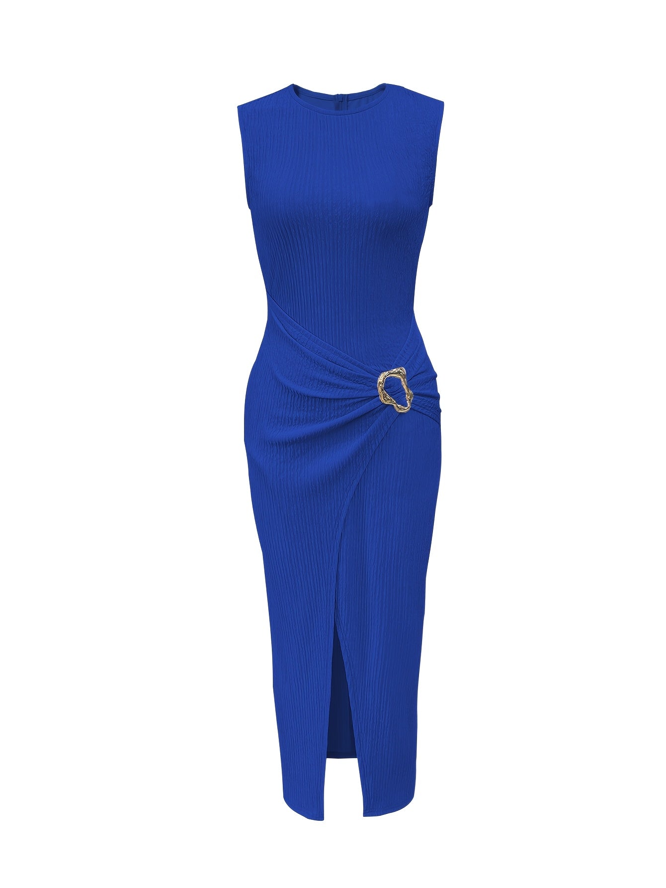 Lencensa - Robe Élégante Sans Manches à Fentes Femme