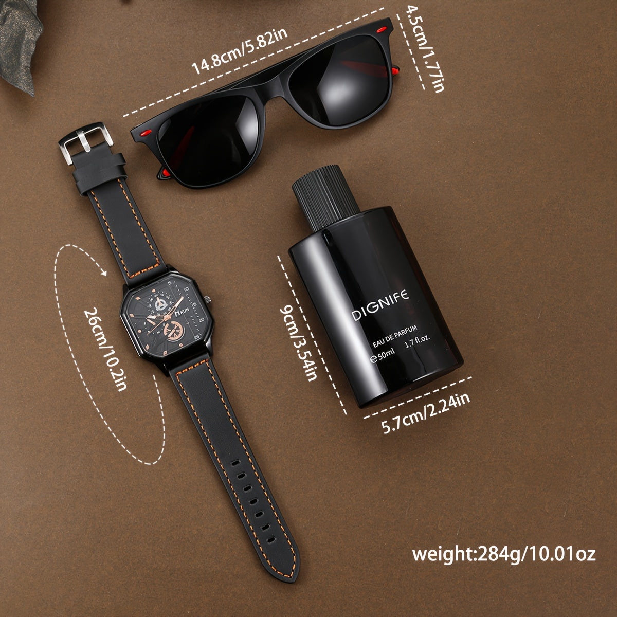 Lencensa Ensemble Cadeau Homme - Montre + Lunettes + Parfum