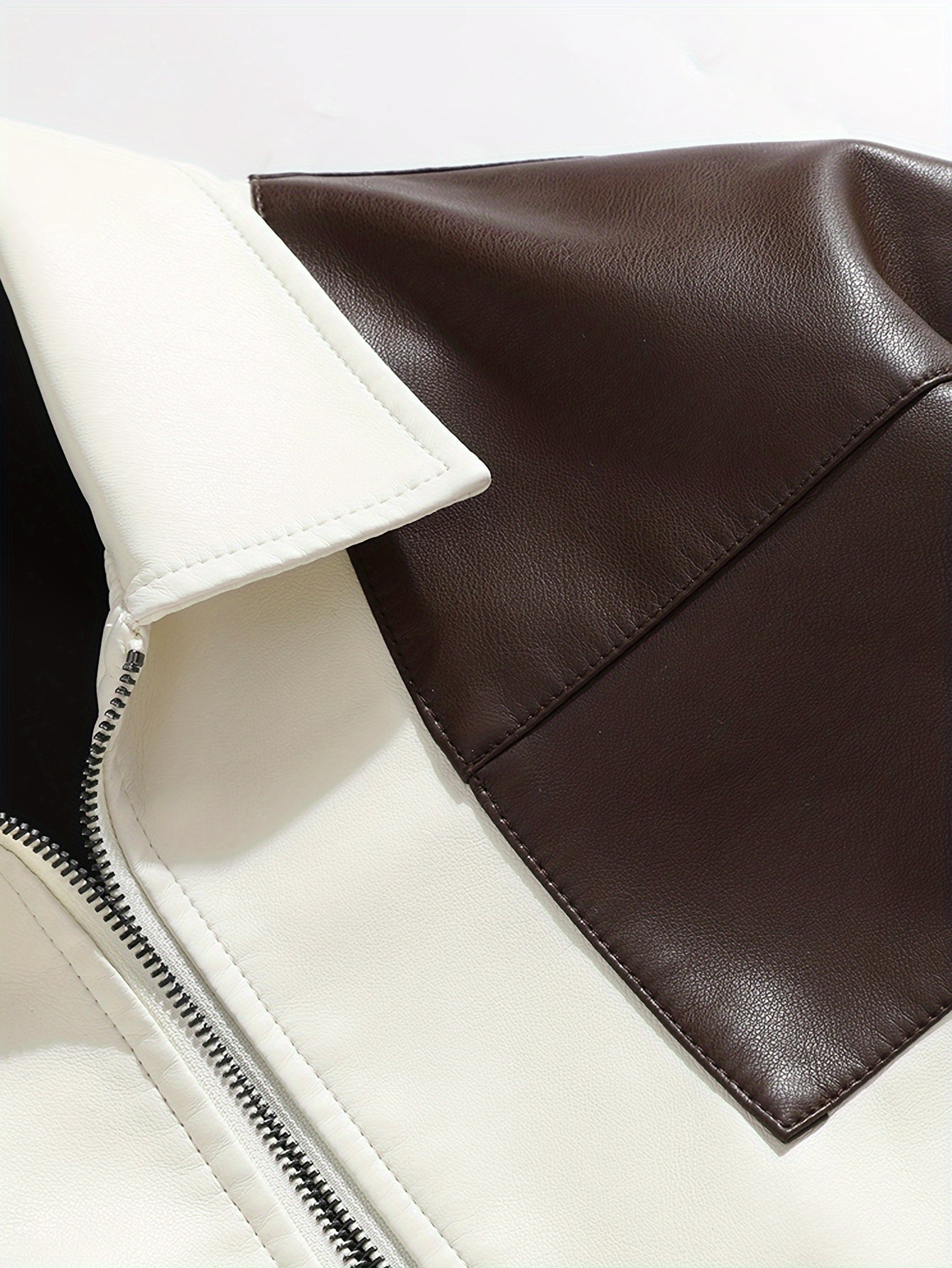 Veste Homme Simili Cuir - Bomber Beige et Marron - Lencensa