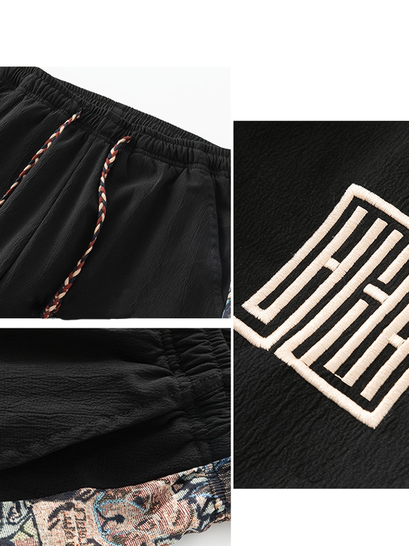 Pantalon Broderie Ours Lencensa - Coupe Large Casual Homme