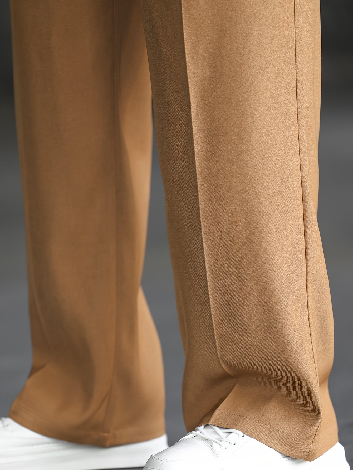 Lencensa - Pantalon Homme Large Beige Coupe Décontractée