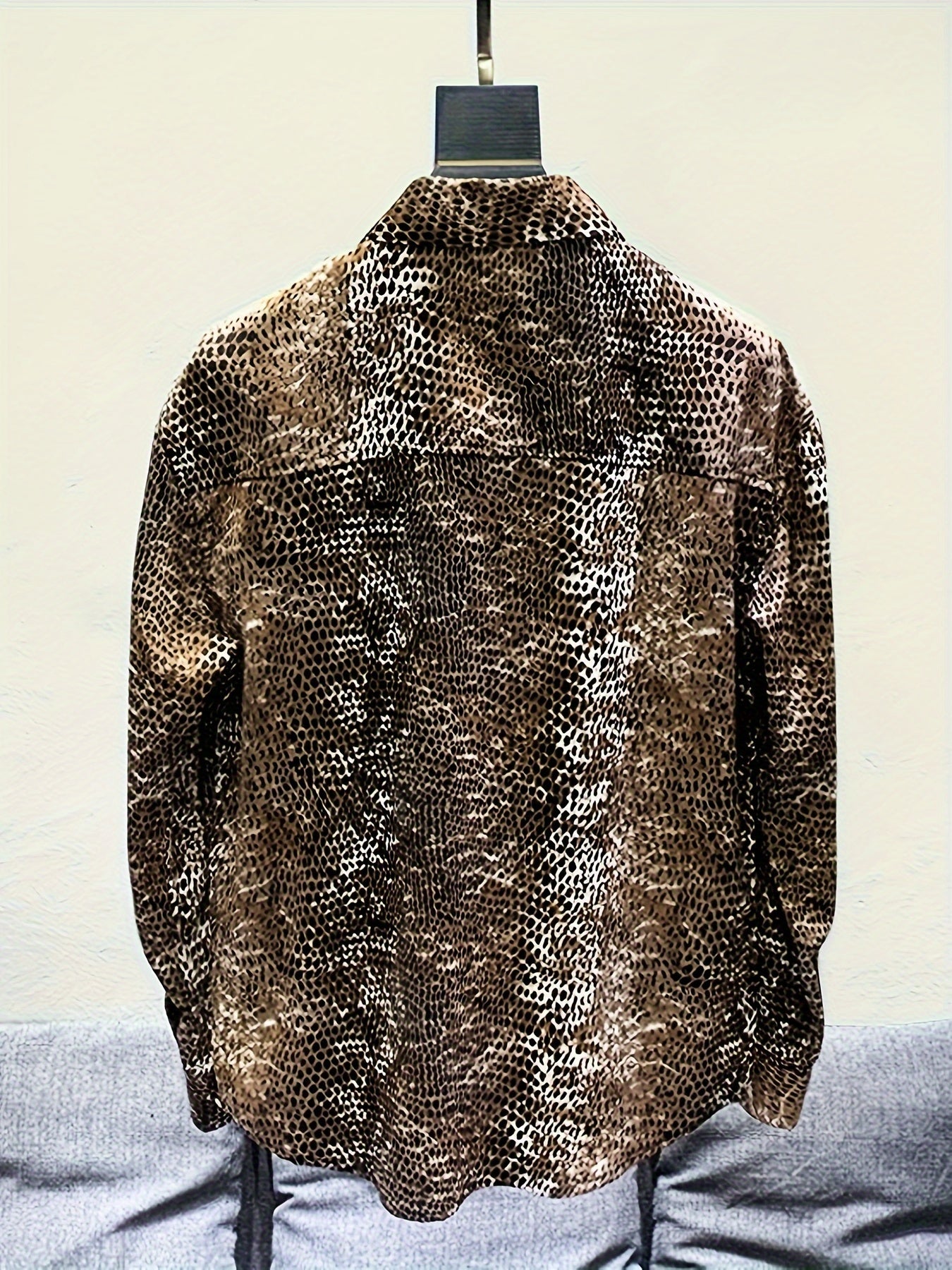 Chemise Motif Serpent Lencensa - Manches Longues Casual Urbain Homme