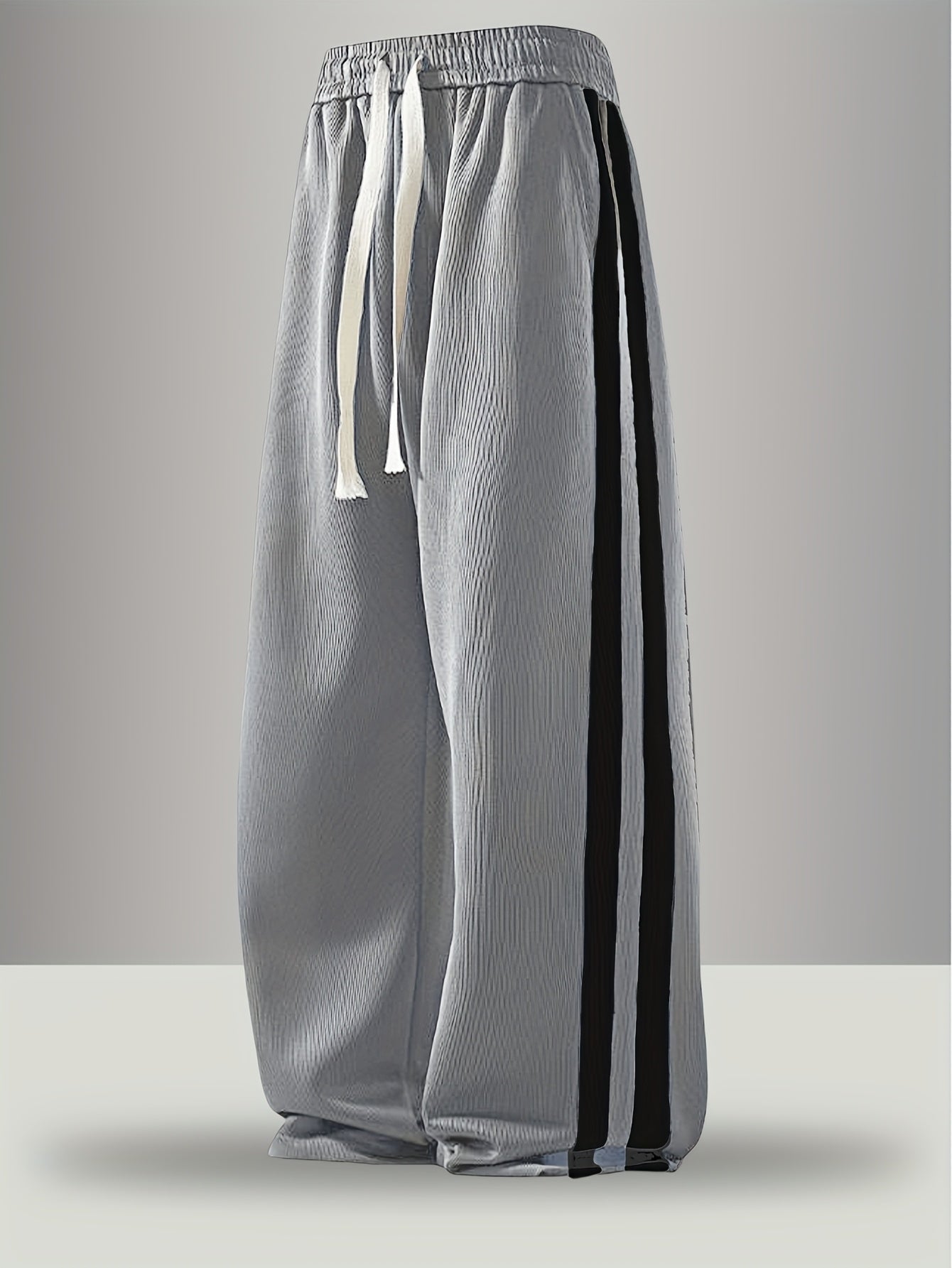 Pantalon Large Rayé Lencensa - Unisexe Sport Casual Toutes Saisons