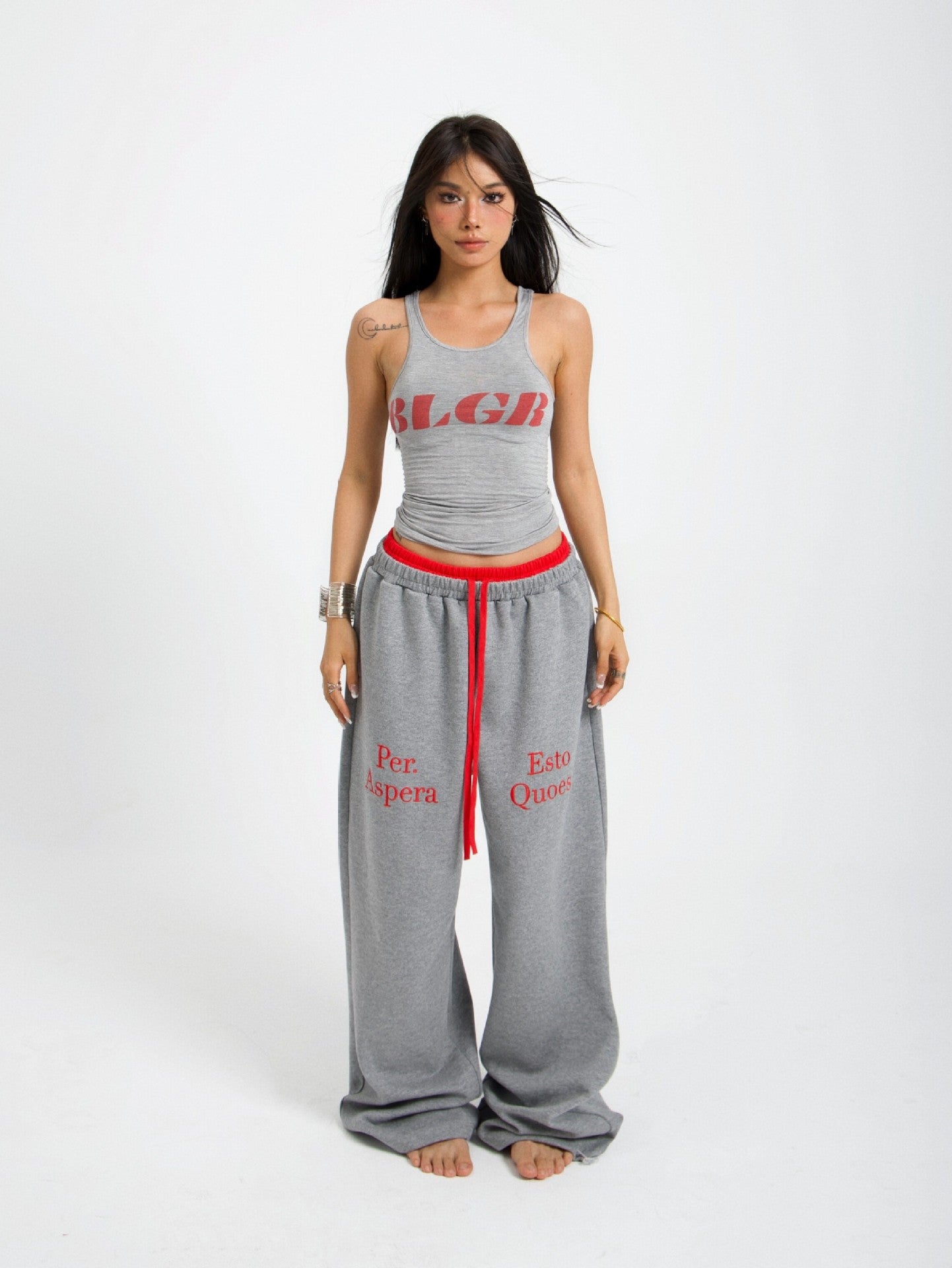 Women's Contrast Waist Casual Sport Pants - Lencensa