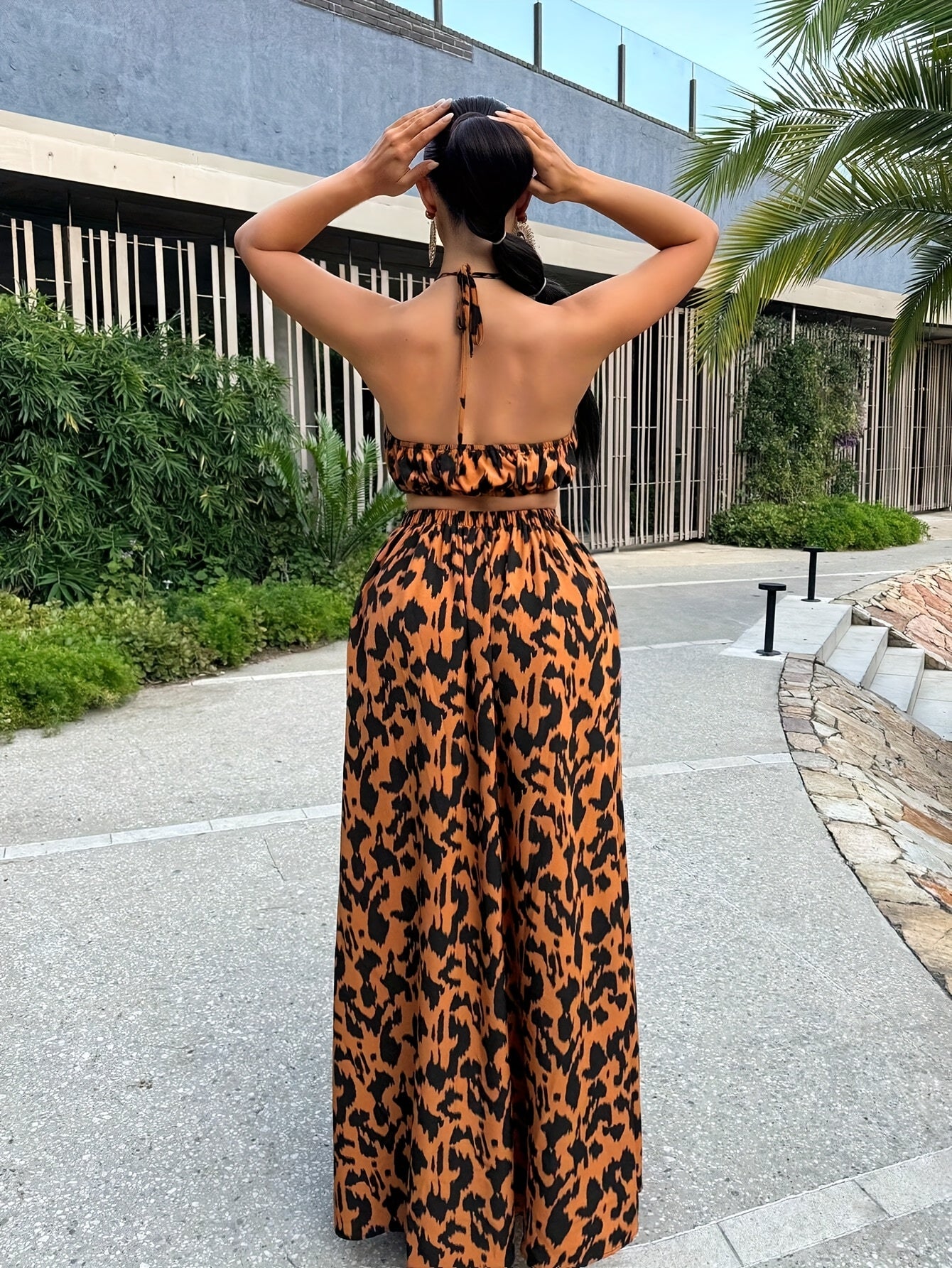 Robe Sirène Léopard Lencensa - Longue Soirée Fente Haute Femme