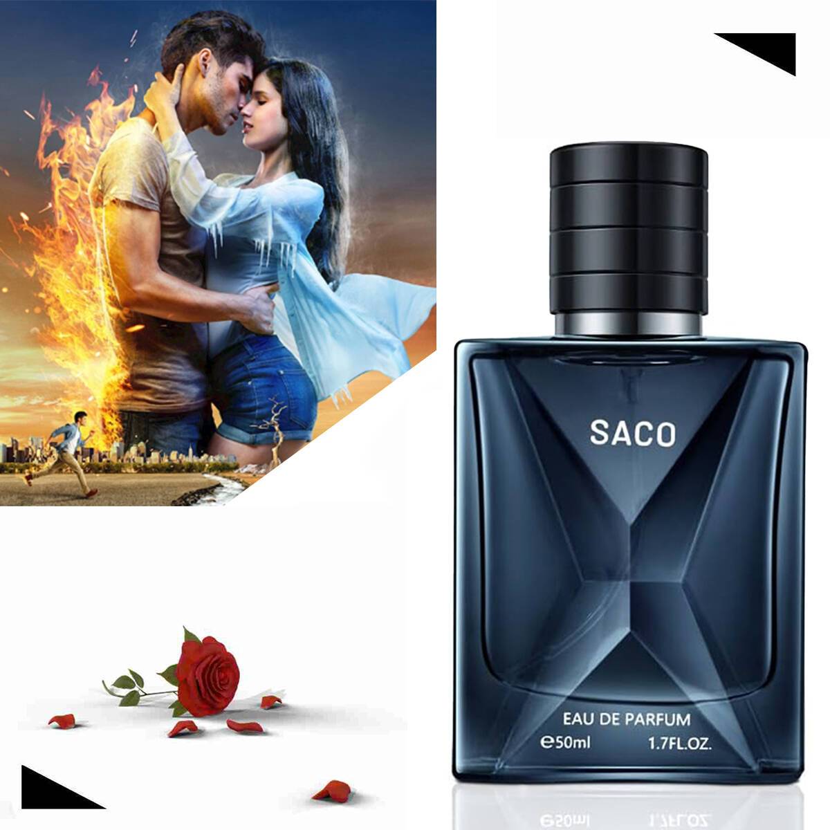 Parfum d'Homme De Luxe Romantique 1.7 Fl.oz - Parfum d'Eau Longue Durée Aromathérapie Masculine Fraîche Et Florale sans Alcool Et Phthalates Idéal Pour Les Sorties Et l'Usage Daily