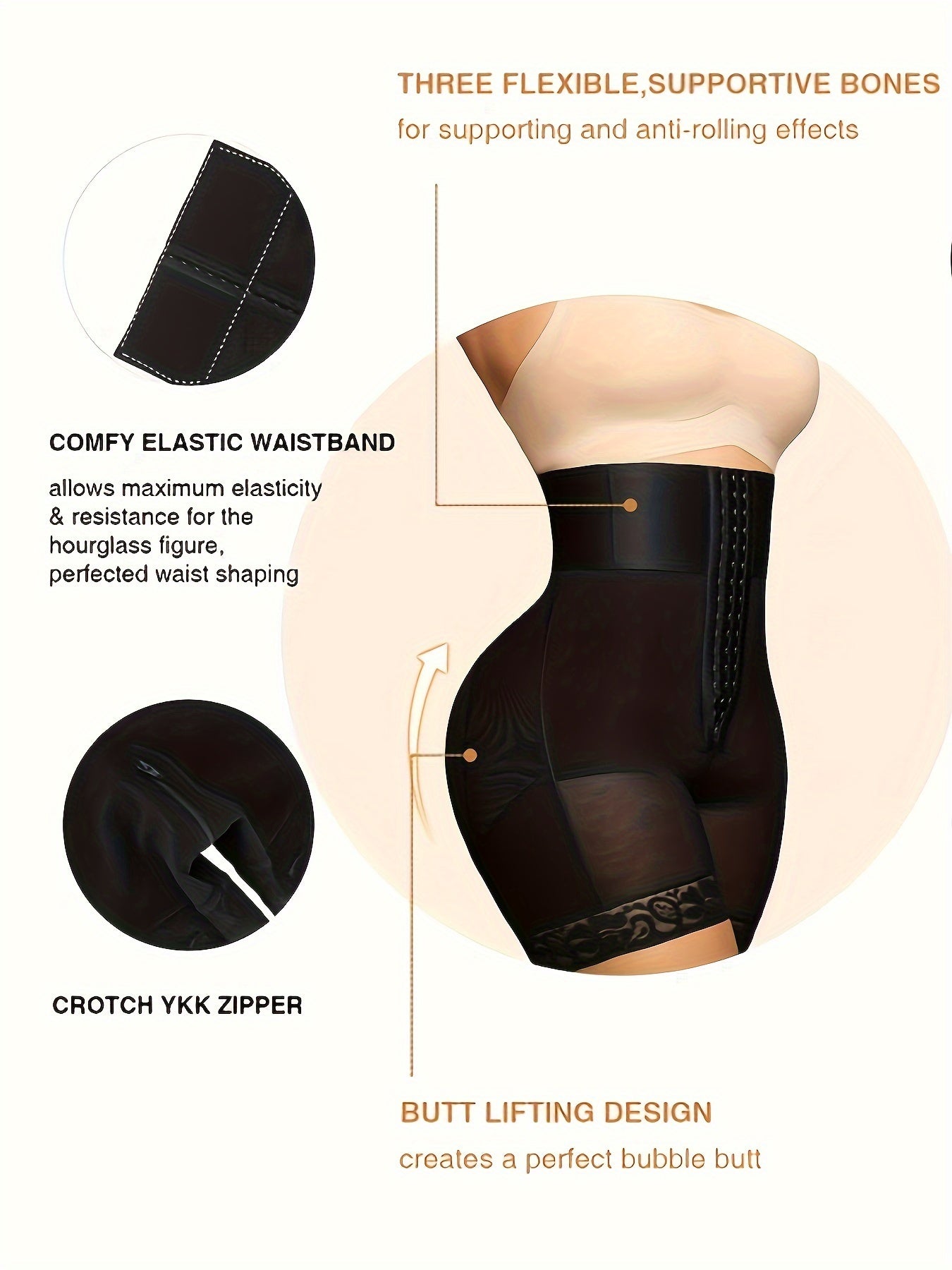Lencensa - Culotte Gainante Taille Haute Sans Coutures