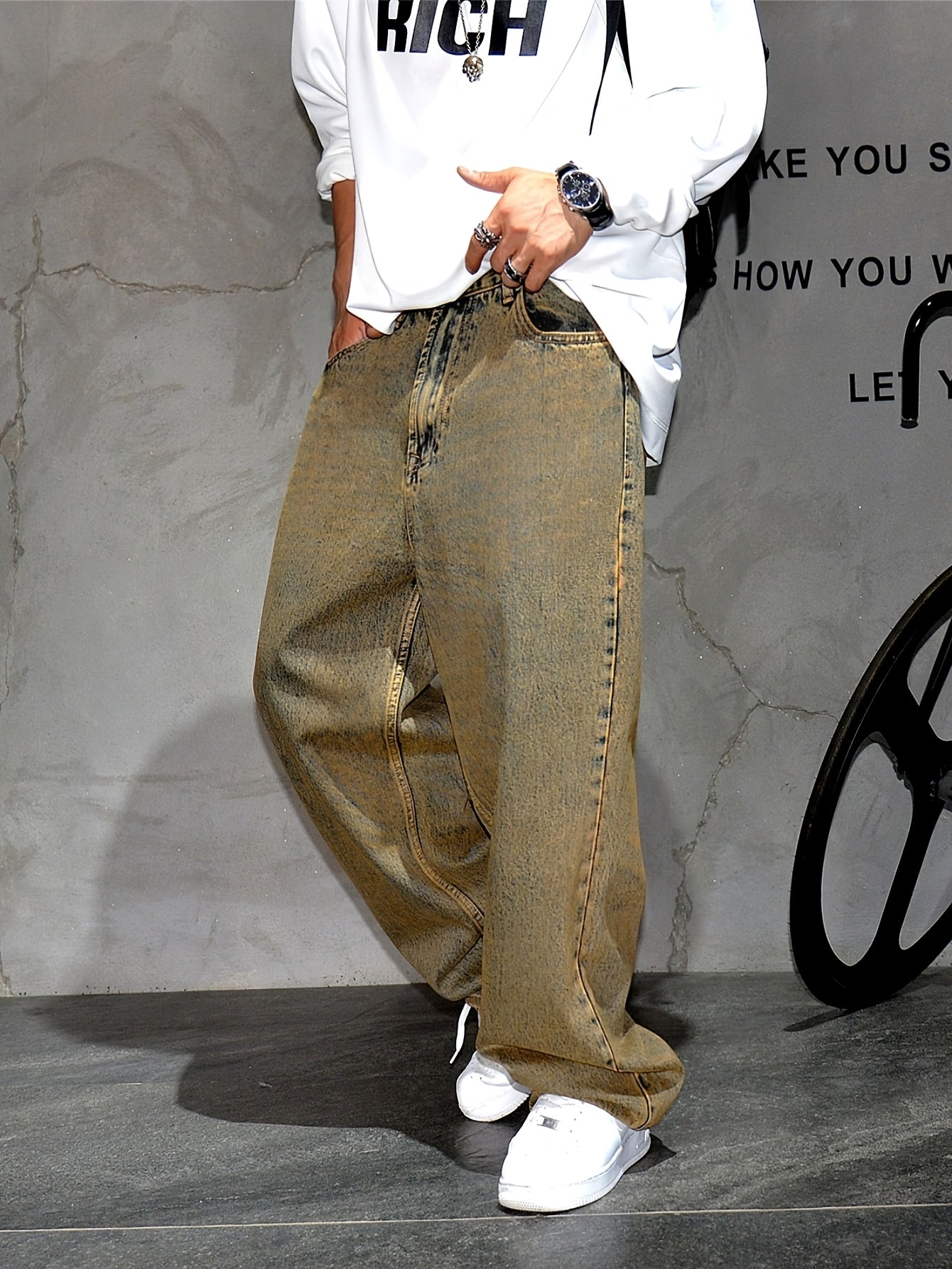 Lencensa - Jean Homme Coupe Large Style Street