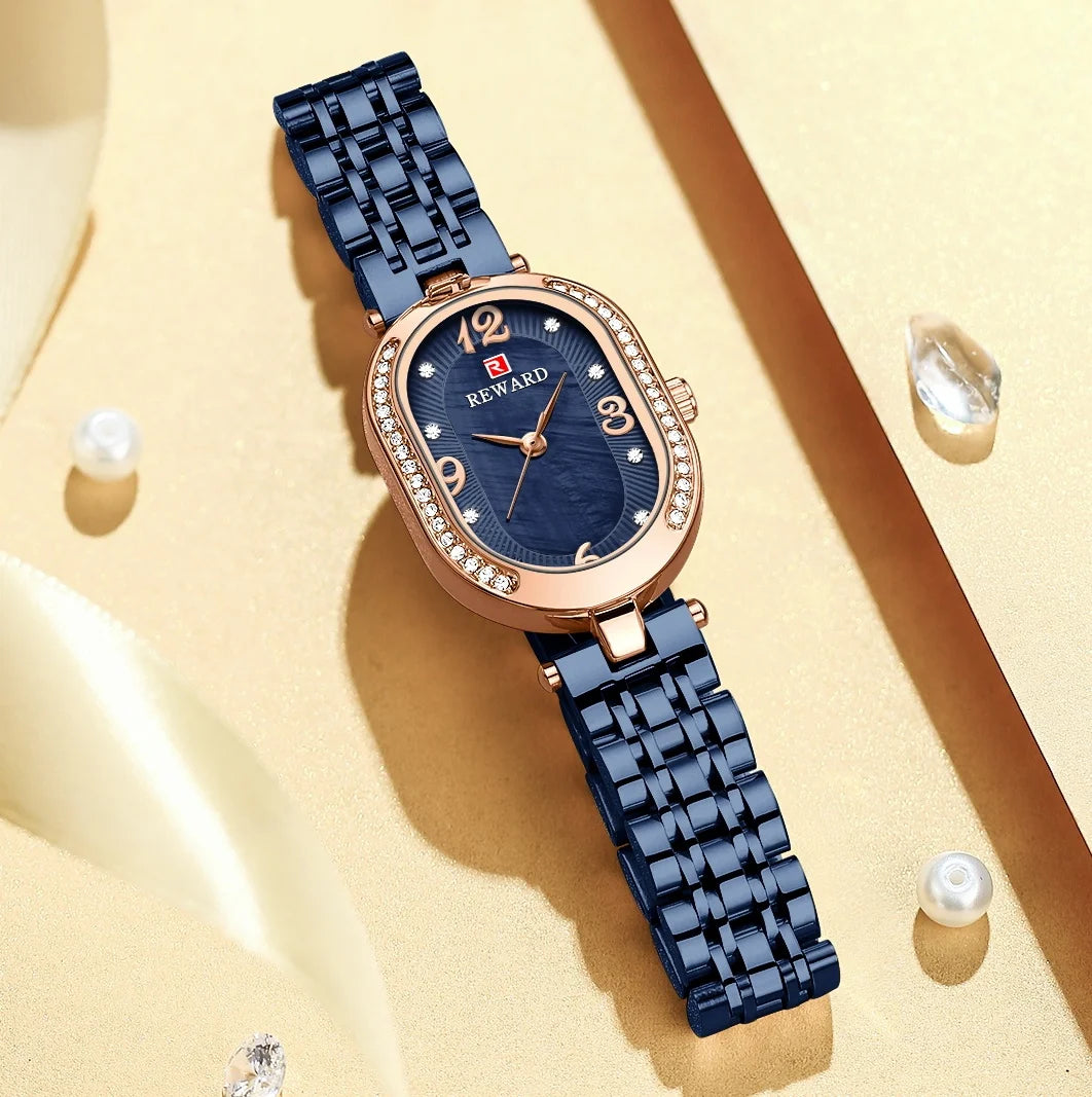 Best Seller Wrist Watch for Women Manufacturer Rose Gold Oval Fashion Diamond Luxury Women Watch Montre Femme