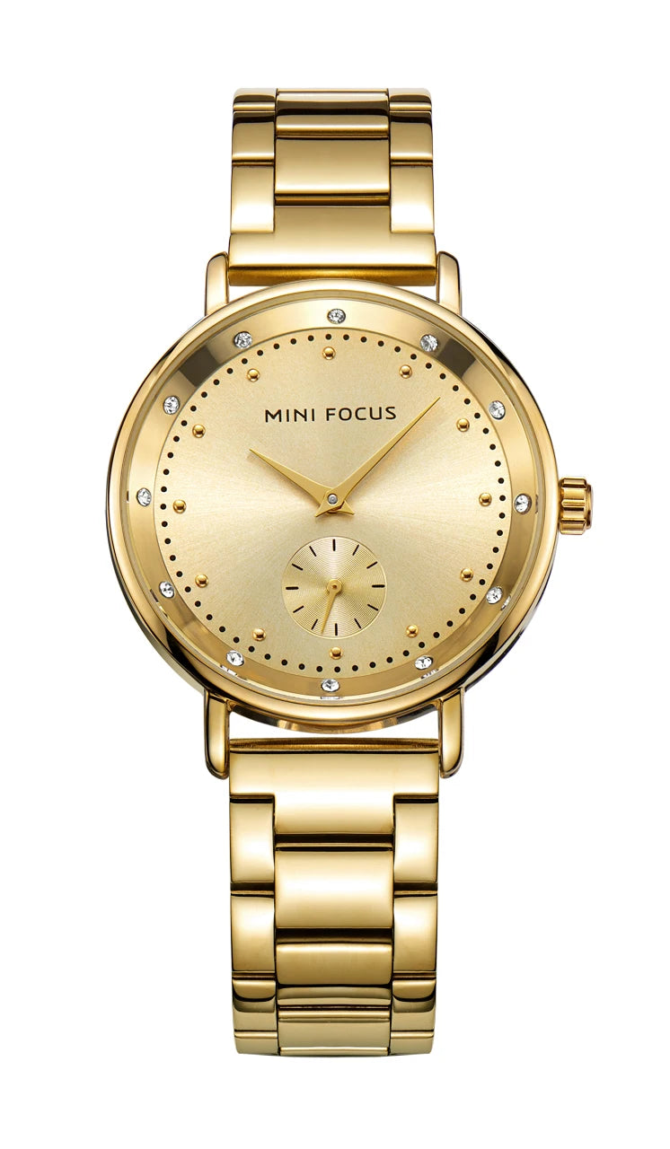 Montre Femme Mini Focus MF0037L Fashion Women Dress Watches Rose Gold Stainless Steel Band Waterproof Ladies Quartz Watch