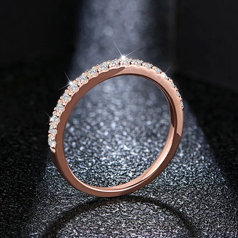 Bague Moissanite 0.27ct Or Rose 18K - Coupe Excellente Certifiée