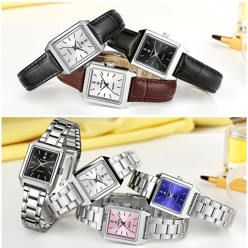 Montre Femme 2024 WWOOR marque de luxe femmes montres mode Rectangle petite Montre Femme Quartz robe dames Bracelet Montre-Bracelet
