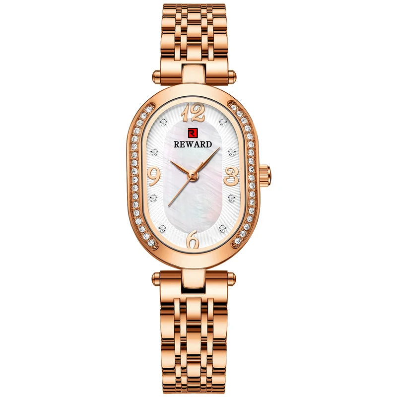 Best Seller Wrist Watch for Women Manufacturer Rose Gold Oval Fashion Diamond Luxury Women Watch Montre Femme