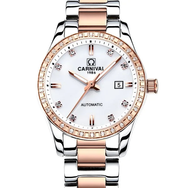 Montre femme 2025 carnaval Montre automatique femmes calendrier mode femmes montres lumineux étanche saphir Relogio feminino
