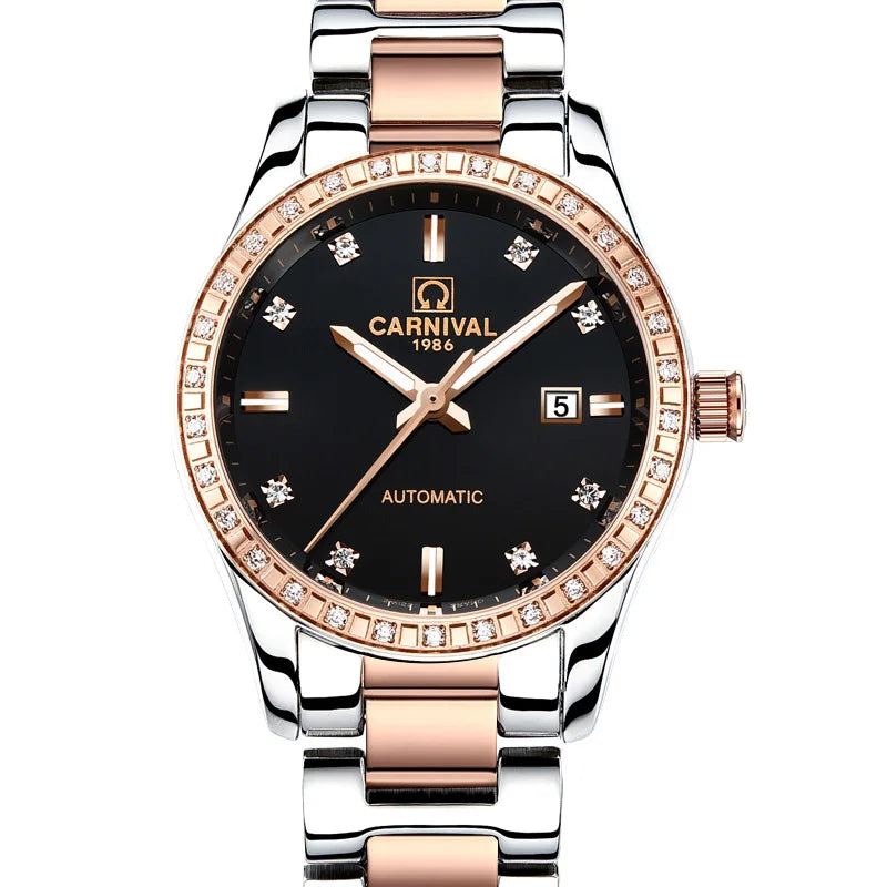 Montre femme 2025 carnaval Montre automatique femmes calendrier mode femmes montres lumineux étanche saphir Relogio feminino