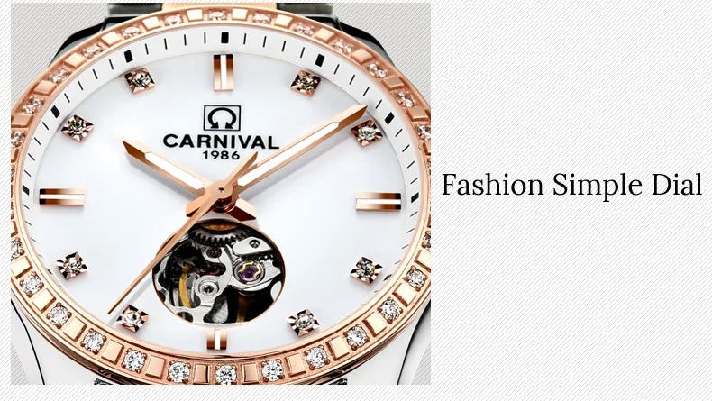 Montre femme 2025 carnaval Montre automatique femmes calendrier mode femmes montres lumineux étanche saphir Relogio feminino
