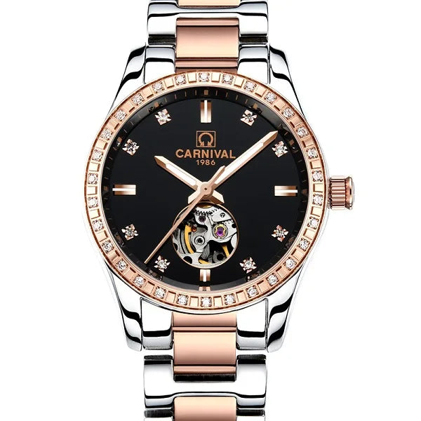 Montre femme 2025 carnaval Montre automatique femmes calendrier mode femmes montres lumineux étanche saphir Relogio feminino