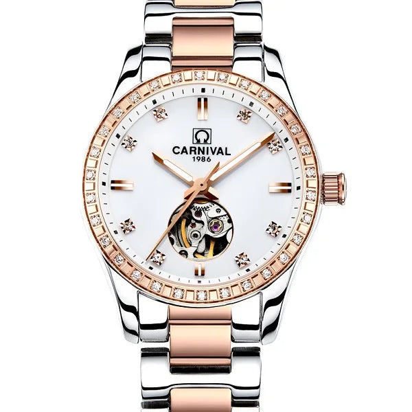 Montre femme 2025 carnaval Montre automatique femmes calendrier mode femmes montres lumineux étanche saphir Relogio feminino