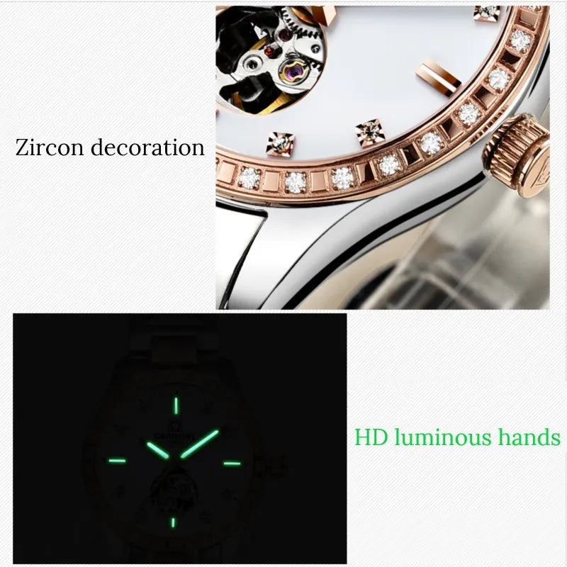 Montre femme 2025 carnaval Montre automatique femmes calendrier mode femmes montres lumineux étanche saphir Relogio feminino