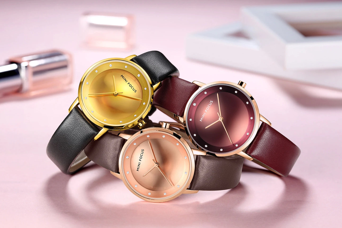 Montre Femme MINI FOCUS MF0332L Casual Women Wrist Watches Wholesale Simple Design Genuine Leather Strap Female Quartz Watch