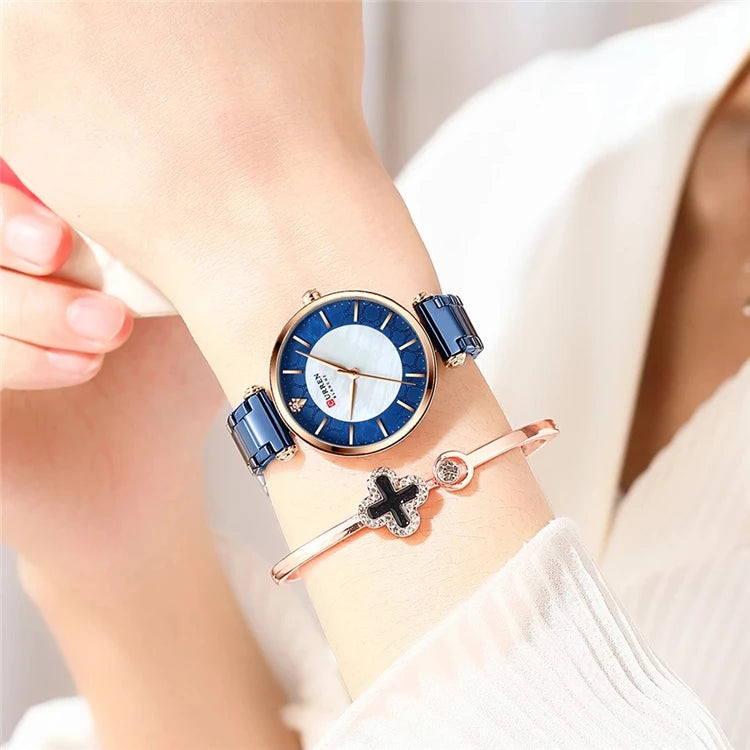 curren 9072 Watches for Women New Fashion Quartz Watch with Stainless Steel Bracelet Thin Clock Female Montre Femme