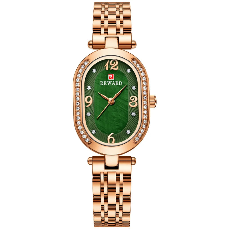 Best Seller Wrist Watch for Women Manufacturer Rose Gold Oval Fashion Diamond Luxury Women Watch Montre Femme