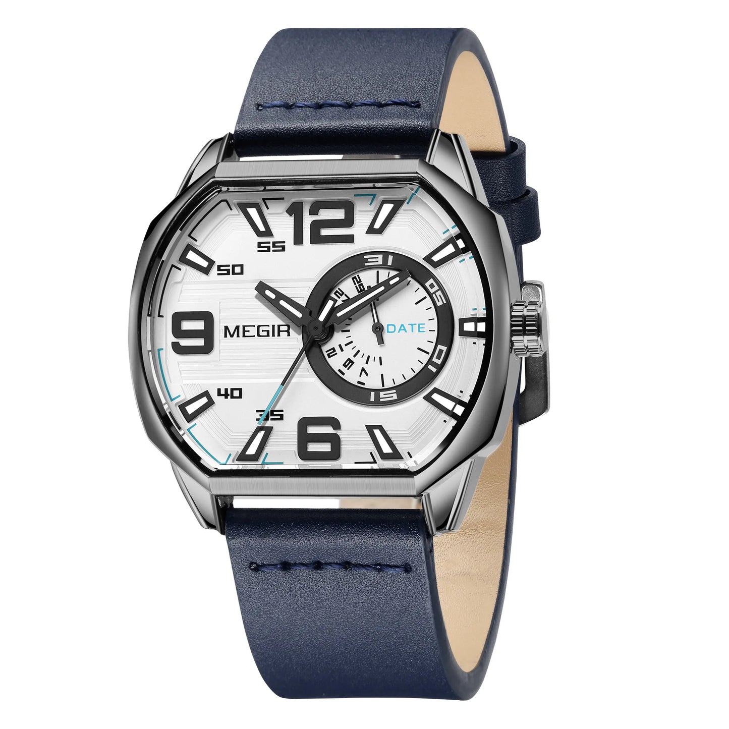 MEGIR 2201 Fashion Men Watches Top Luxury Sport Watch Calendar Luminous Quartz Watch Casual Man Wristwatch Clock Montre Homme