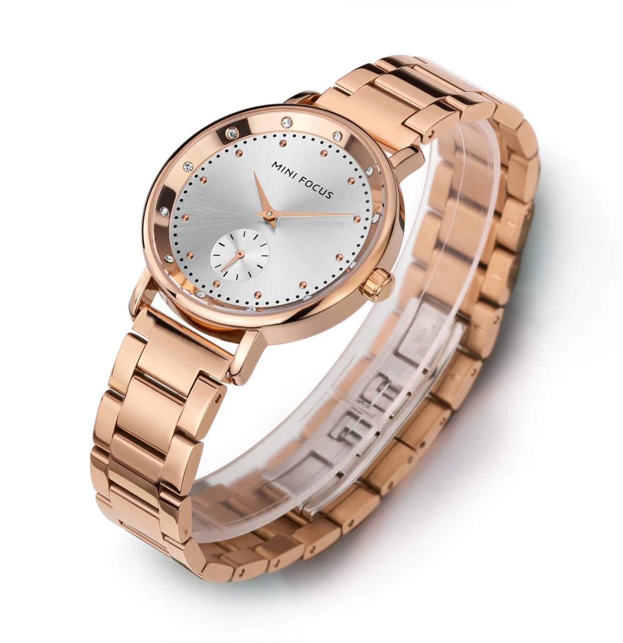 Montre Femme Mini Focus MF0037L Fashion Women Dress Watches Rose Gold Stainless Steel Band Waterproof Ladies Quartz Watch