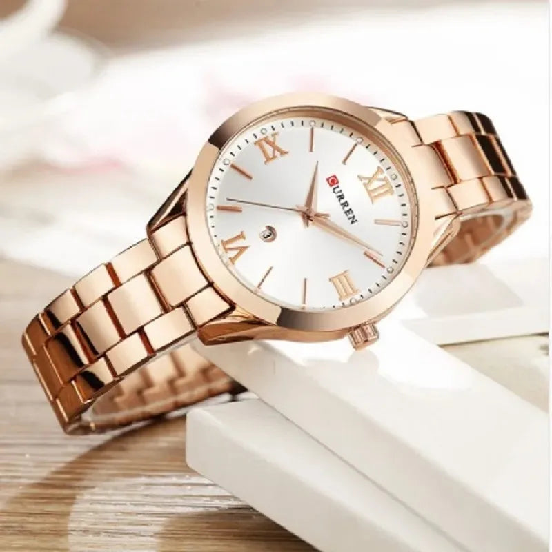 Top Brand Curren 9007 Rose Golden Watch Reloj De Mujer Women Ladies Luxury Female Girl Clock Montre Femme Wrist Quartz Watches