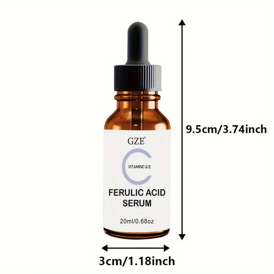 Sérum pour le visage ferulique GZE avec vitamine C, vitamine E et acide absorbant - vous fait paraître plus jeune, Essence éclaircissante pour le visage
