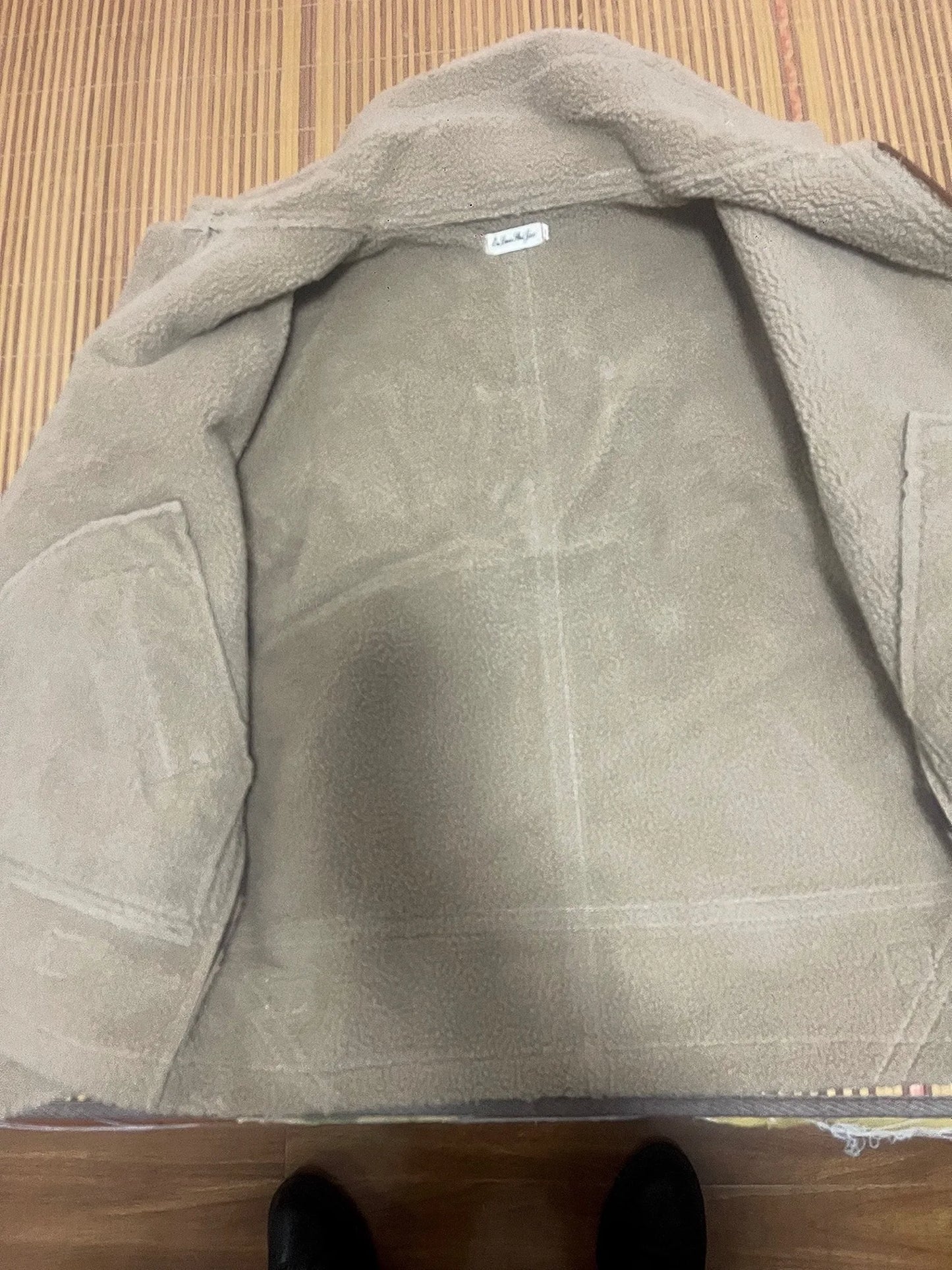 Veste Daim Premium Lencensa - Hiver Fausse Peau Mouton Moto - Qualité Exceptionnelle Vintage