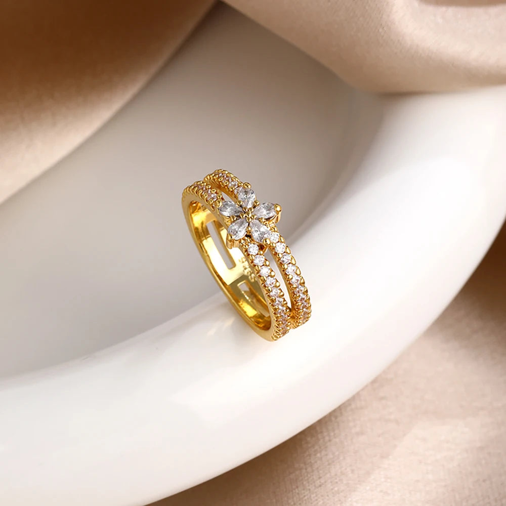 Miniso 925 originaux argent 18K plaqué or princesse voiture coeur Mickey Minnie bague de mariage ensemble pour femme Tiki bijoux cadeau de fête