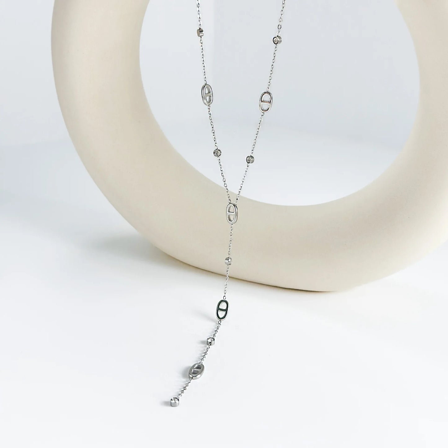 Collier Chaîne Y Acier Titane - Style Français Inaltérable Femme