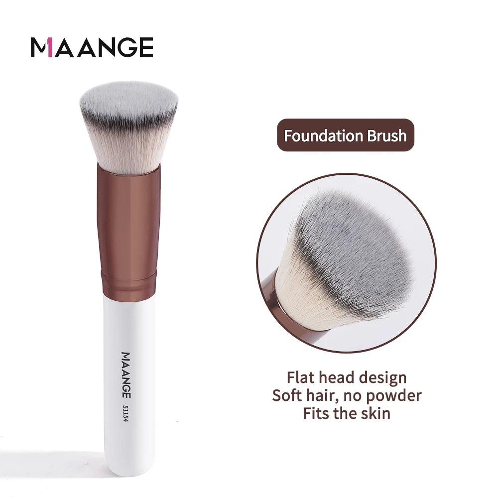 Maange-Pinceau de maquillage avec boîte pour femme, brosse pour fond de teint, correcteur, poudre, blush, contour, poils doux denses, outil de beauté, 1 pièce