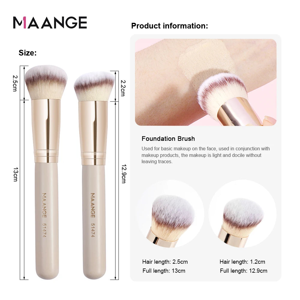 MAANGE-Kit de pinceaux de maquillage pour le visage pour femme, correcteur de fond de teint, poils doux, outil de beauté impeccable, coffret cadeau, 4 pièces