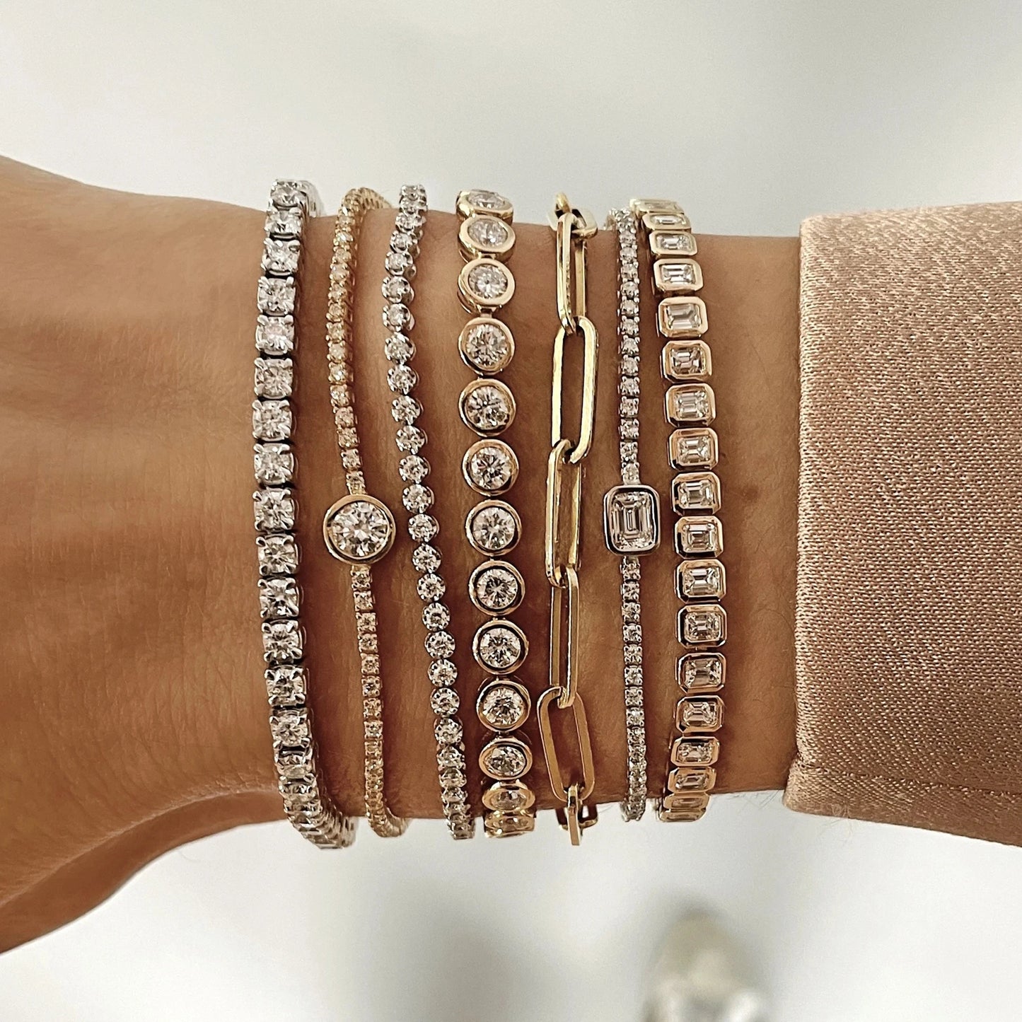Bracelet en zircone cubique 5A CZ, lunette géométrique de différentes formes, chaîne de Tennis, bijoux classiques à la mode pour femmes