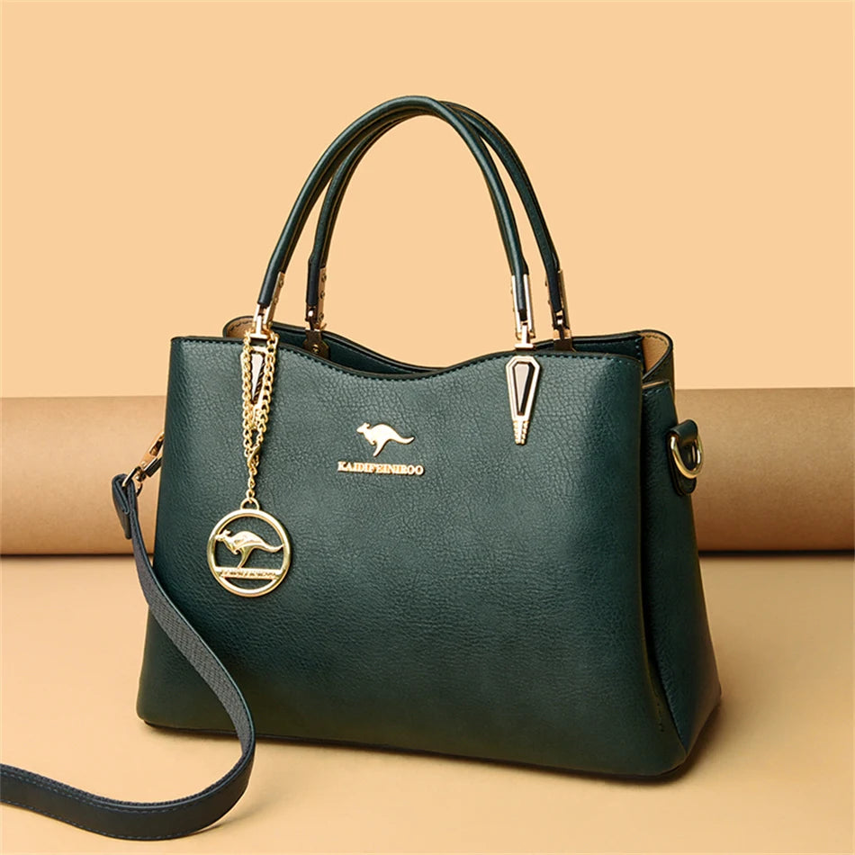 Sac à Main de Luxe en Cuir Souple pour Femme, Sacoche à Bandoulière de Styliste à 3 Couches, Fourre-Tout de Grande Capacité, 2022