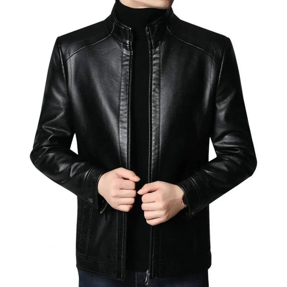 Veste Moto Premium Lencensa - Cuir Col Montant - Qualité Exceptionnelle Automne