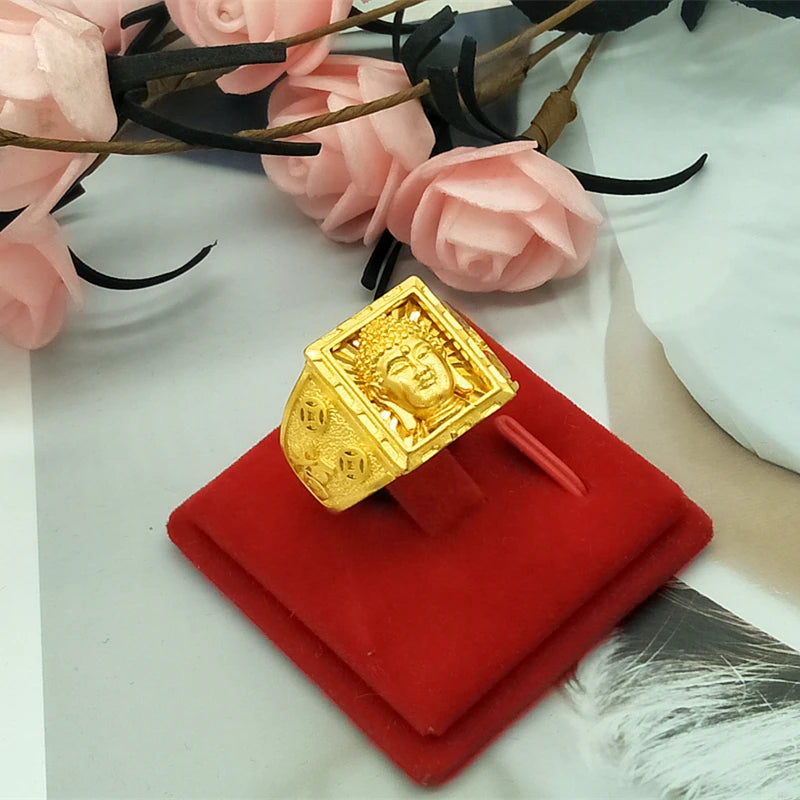 Véritables matiques en or 18 carats pour hommes, matiques de document, père, frère, tête de bouddha, religion, ne se décolore pas, bijoux fins, cadeaux, 100%