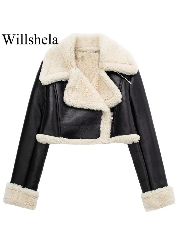 Willshela femmes mode solide avant vestes à glissière Vintage revers cou manches longues femme Chic dame tenues