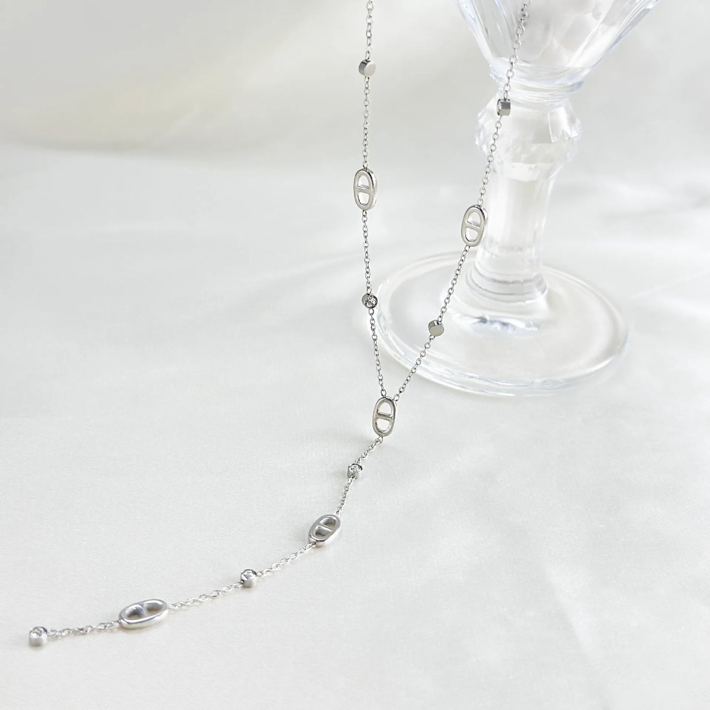 Collier Chaîne Y Acier Titane - Style Français Inaltérable Femme