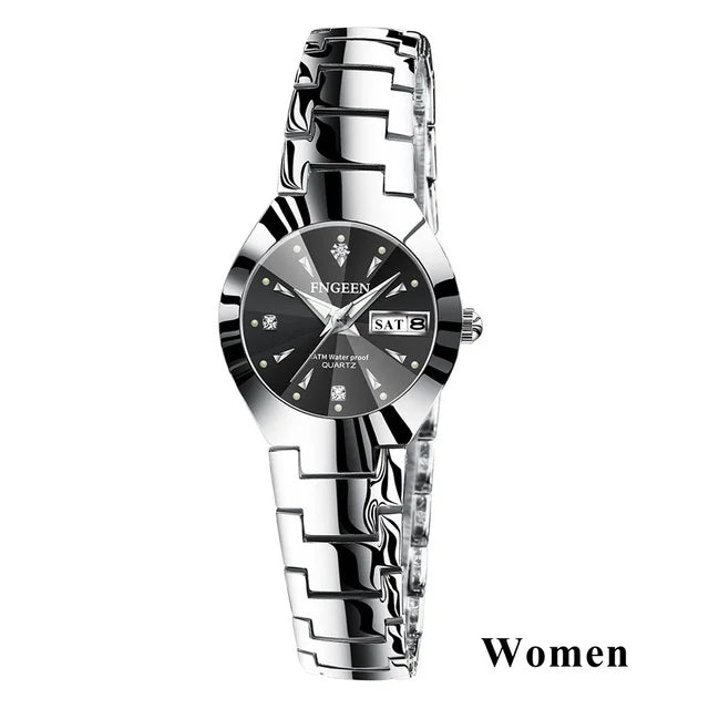 FNGEEN-Montre à Quartz de Luxe en Acier Inoxydable pour Homme et Femme, Montre-Bracelet Étanche pour Couple, Amoureux, 2023, 5808