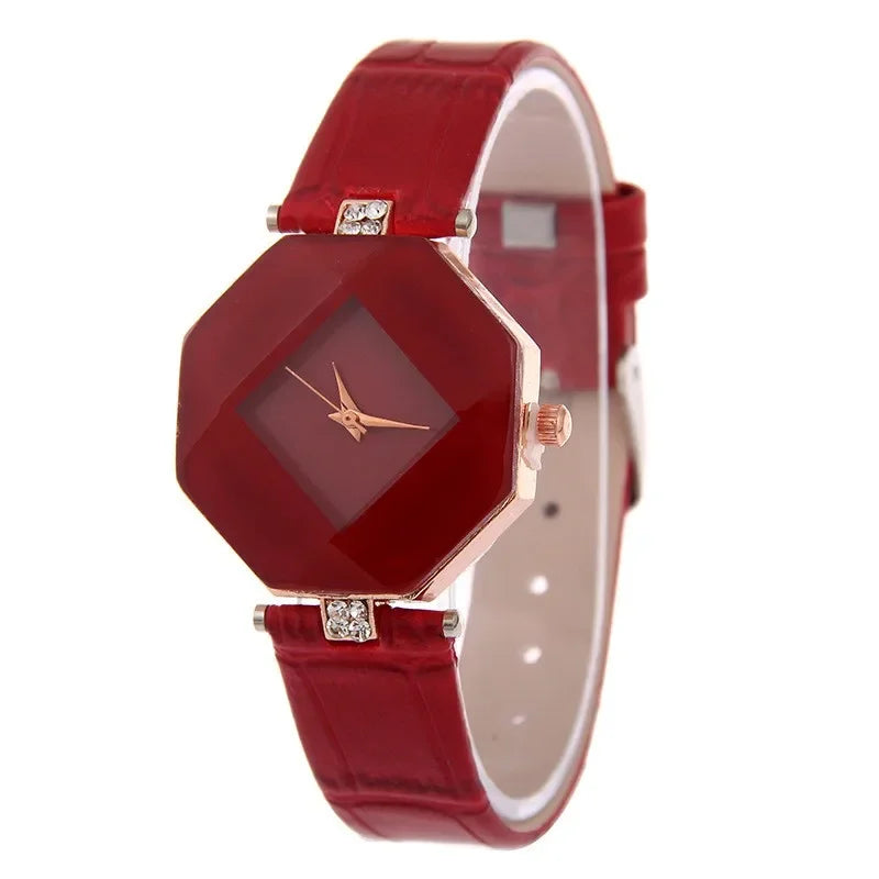 Créatif Design décontracté femmes Montre bracelet en cuir bleu Montre multicolore analogique Quartz montres dames Reloj Mujer Montre Femme