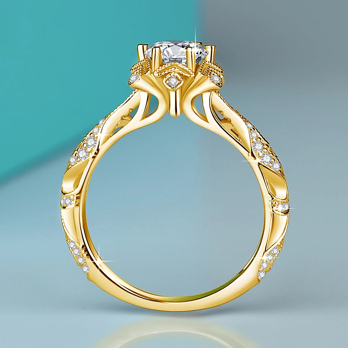 Bague de luxe plaquée or 18 carats pour femmes, 1ct D vvs1, Moissanite, bracelet de mariage en argent 925, haute qualité, cadeau de fiançailles, bijoux fins